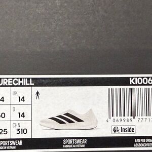 adidas White with black stripes purechill recovery shoes size 14 rare size new